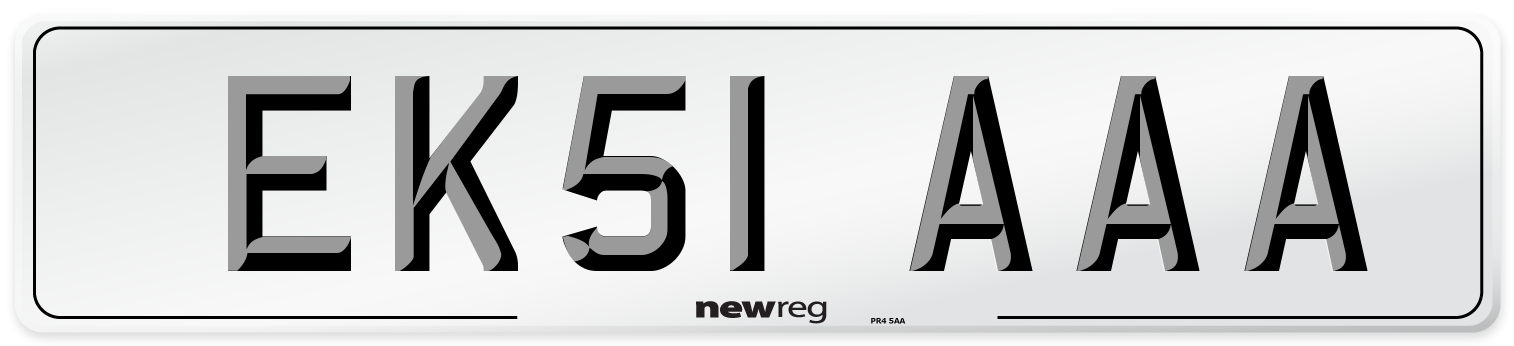 EK51 AAA Number Plate from New Reg